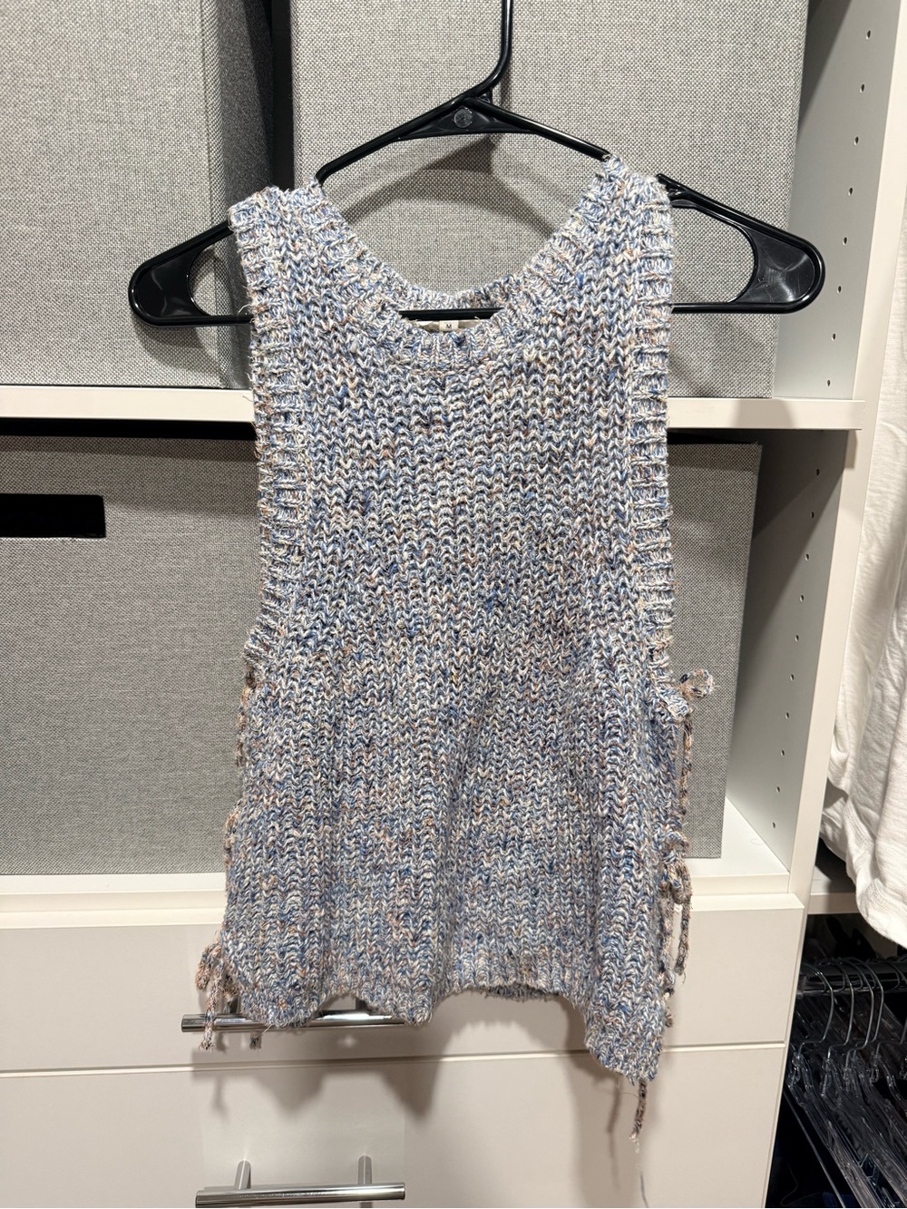 Splendid Blue Marled Knit Side-Tie Tank